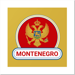 Montenegro Country Badge - Montenegro Flag Posters and Art